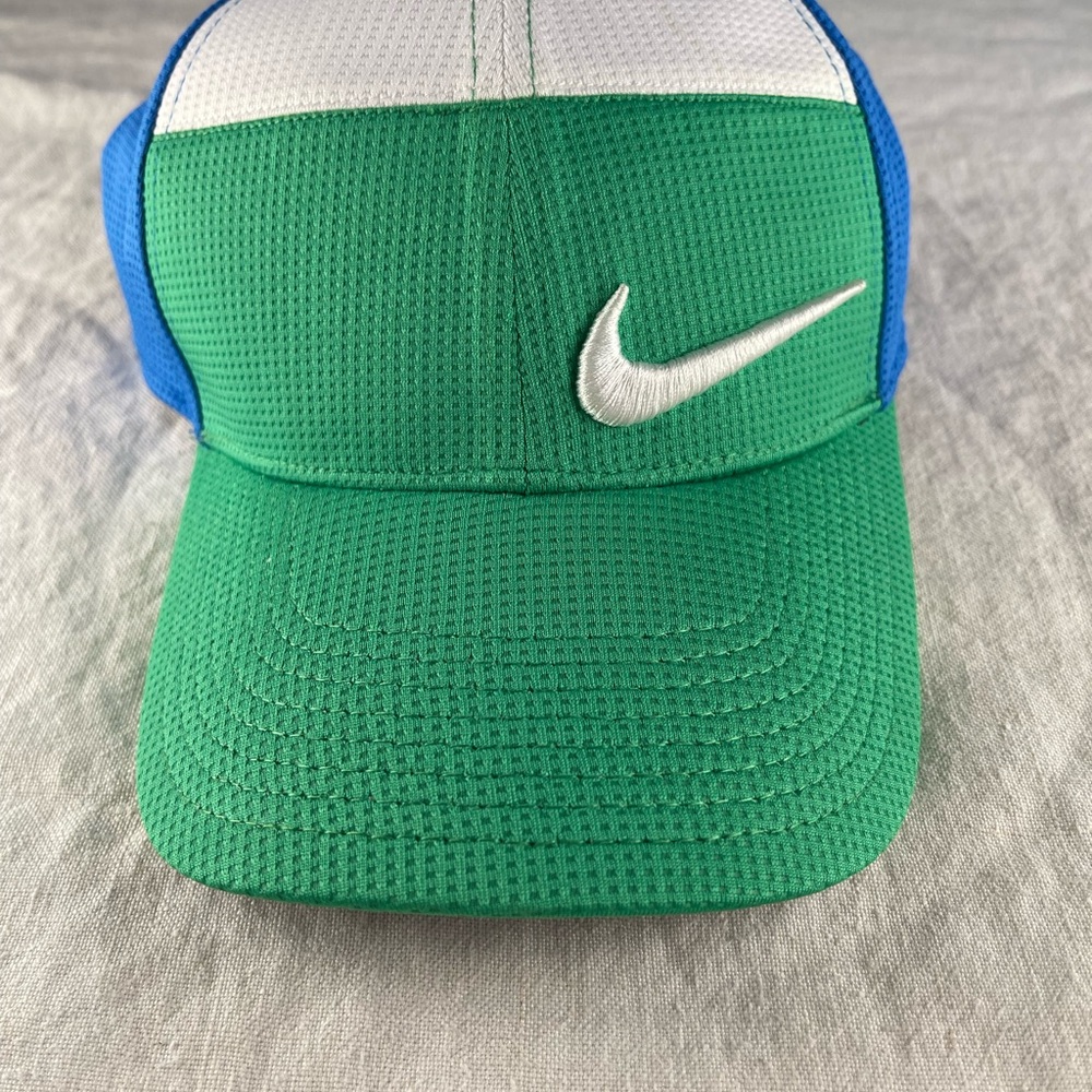 NIKE Hat Cap Blue Green Strapback Colorblock Nike Golf Running Jogging NWOT